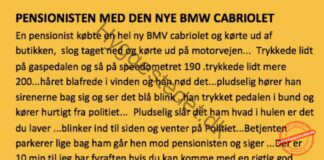 En pensionist havde fået en ny cabriolet og blev stoppet af politiet da han kørte alt for hurtigt…