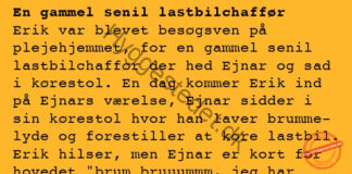 En ældre lastbilchauffør havde lidt problemer med hukommelsen….