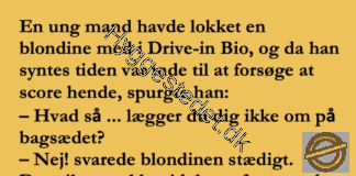 En ung mand havde lokket en blondine med i drive-in bio