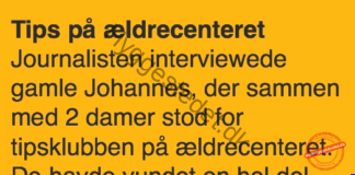 Tips på ældrecenteret Tips på ældrecenteret – dansk joke