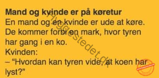 Mand og kvinde var på køretur…. Mand og kvinde var på køretur…. – dansk joke