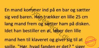 En mand kommer ind på en bar og sætter sig ned…
