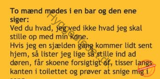 To mænd mødes i en bar…..