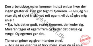Den arbejdsløse maler kommer ind på en bar.