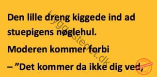 Kigger ind af stuepigens nøglehul