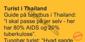 Den tunghør turist i Thailand…
