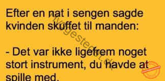 En skuffende nat i sengen…