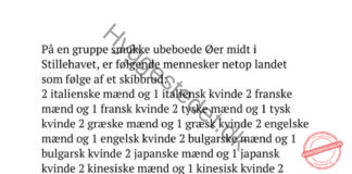 De skibsbrudne fra forskellige lande og hvordan de overlever på en smuk ø midt i stillehavet