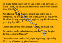 En ældre dame sidder ved siden af en advokat i flyveren….