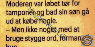 Moderen var løbet tør for tamponer…