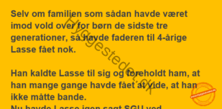 Lille Lasse havde igen bandet ved spisebordet og hans far blev tosset og ville nu give ham en røvfuld…