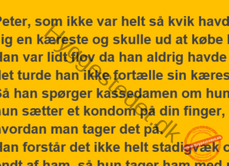 Peter havde fået en kæreste og skulle ned for at købe kondomer for første gang…