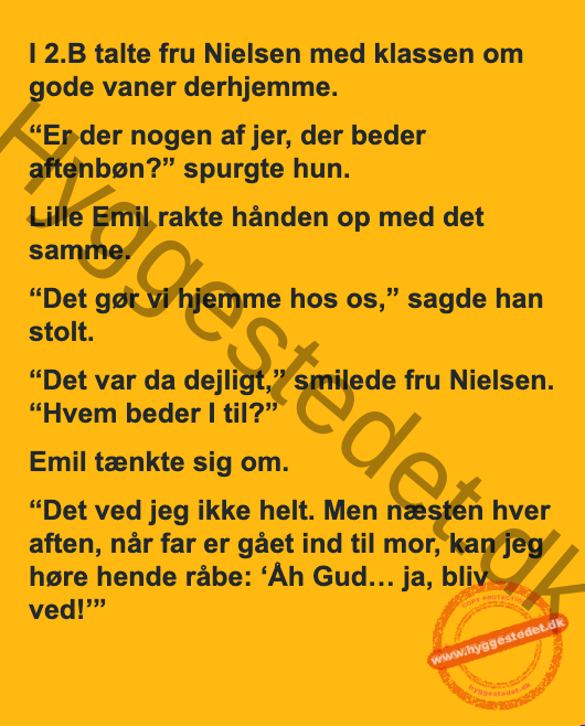 Aftenbønnen i 2.B
