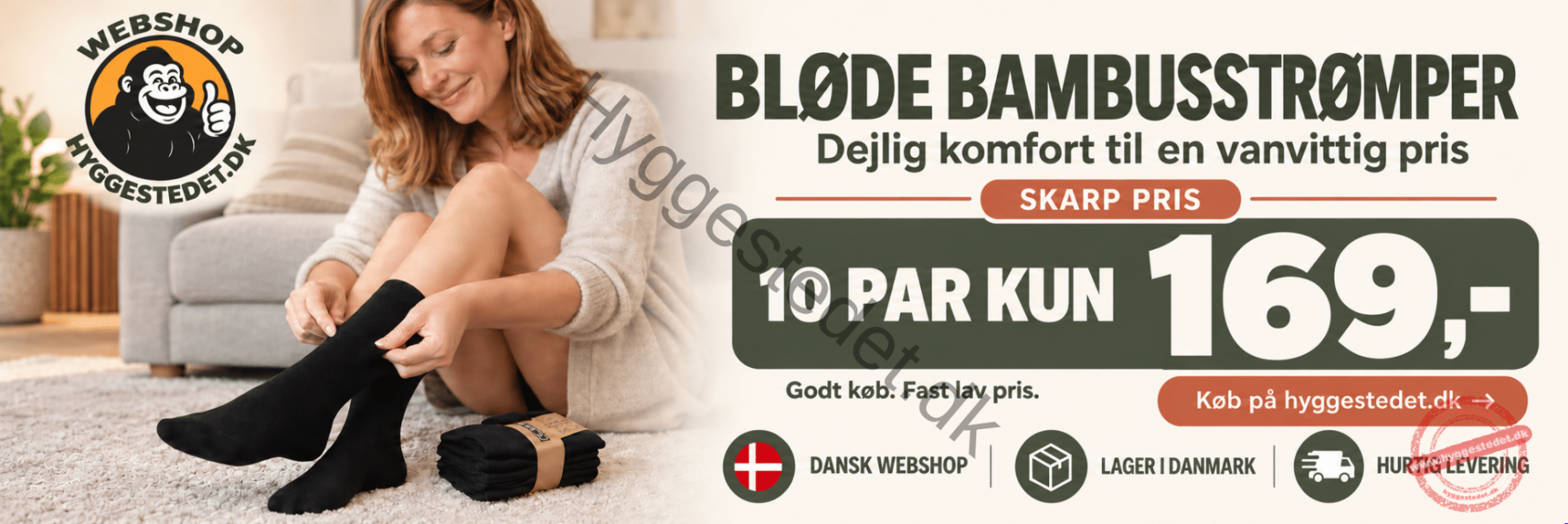 Bløde bambusstrømper – 10 par kun 169 kr. hos Hyggestedet